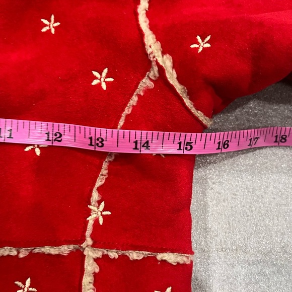 [Toddler 5Y]GAP Kids Hooded Coat Red Faux Suede Nordic Embroidered Shearling - Picture 7 of 11